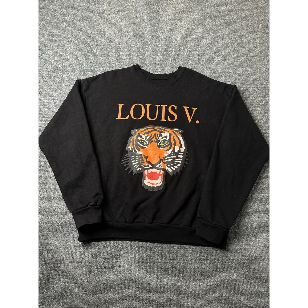 Mens Sweatshirt Chinatown Market Louis V Tiger Black Graphic, Size XL